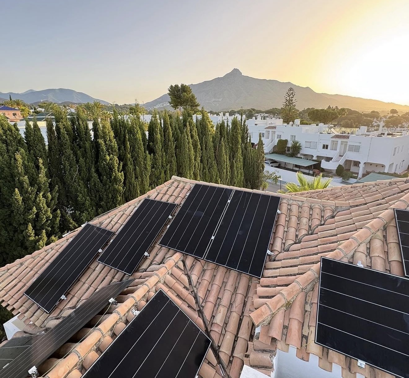 Marbella villa · sunset over La Concha