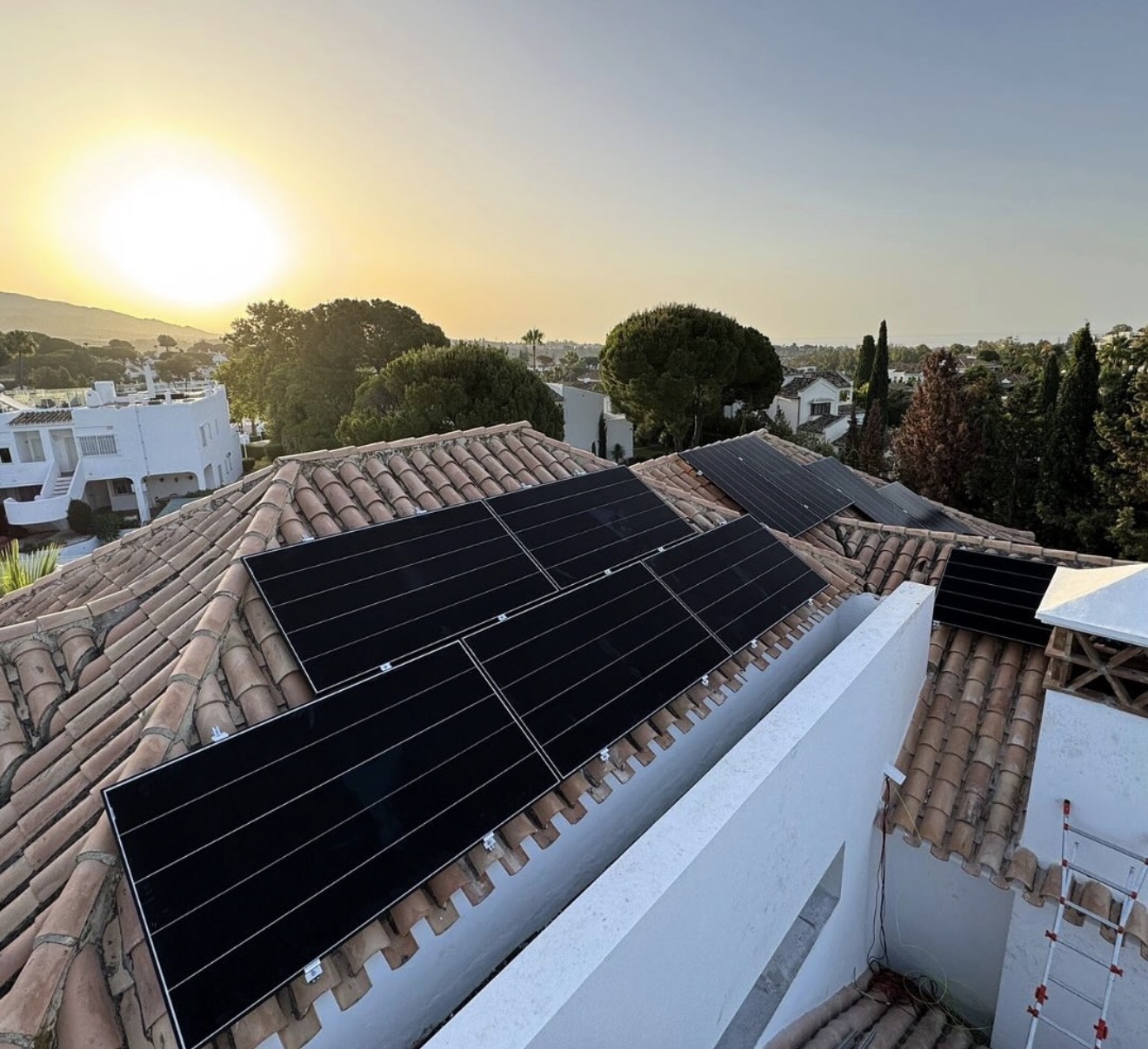 Nueva Andalucía rooftop, golden hour